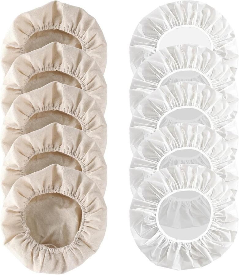 Brood rijzaai mand 25 cm katoen 5 stuks broodmandjes met linnen voering voor perfect brood