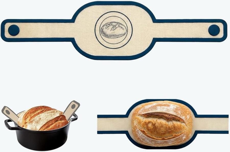 Brood Sling Bakmat Oven Zuurdesem Bakken Non-stick Hittebestendig 58.5x15.8 cm Grijs