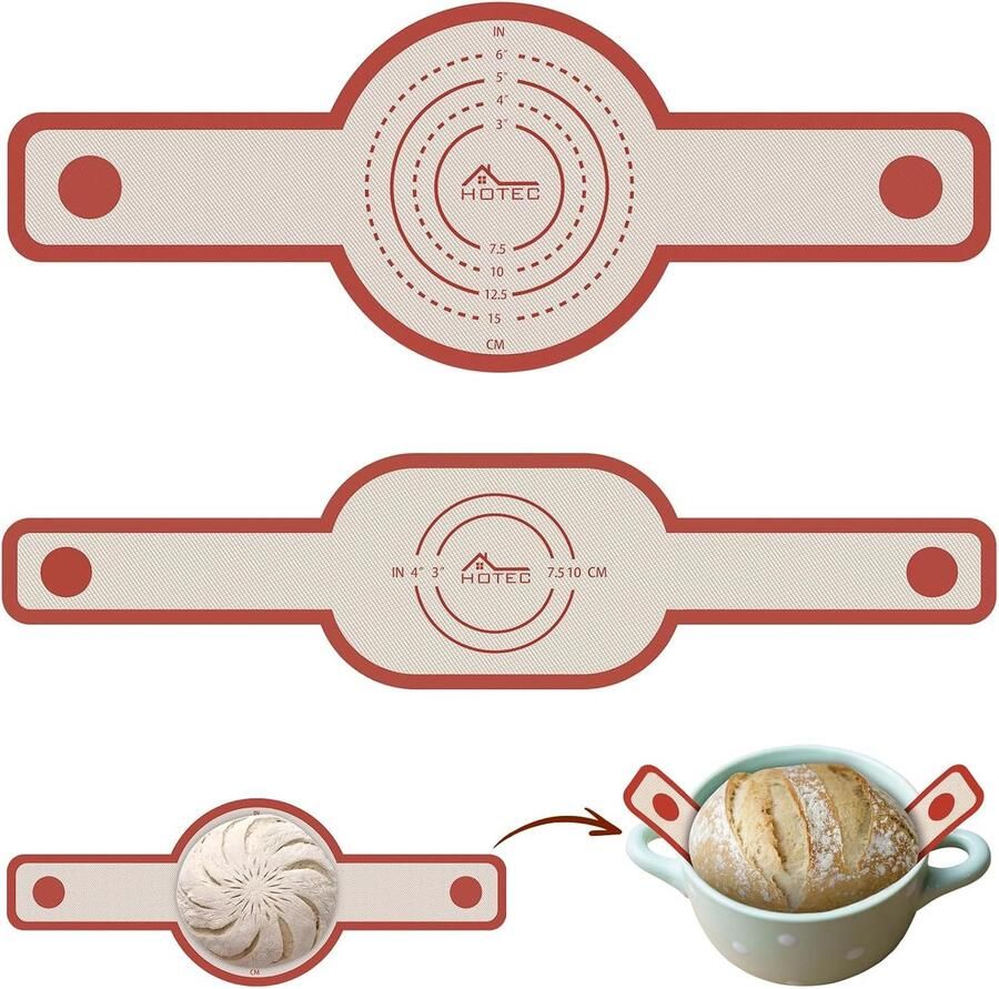 Brood Slinger Bakmat Dutch Oven Zuurdesem Bakken Extra Lange Handvatten 2 Stuks Rood