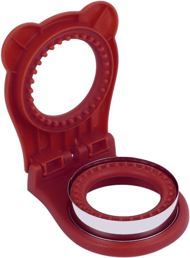 Brood Snijder Sandwich Maker Lunch Maken Snijdt en Sluit 4.5 Inch Brood Rood
