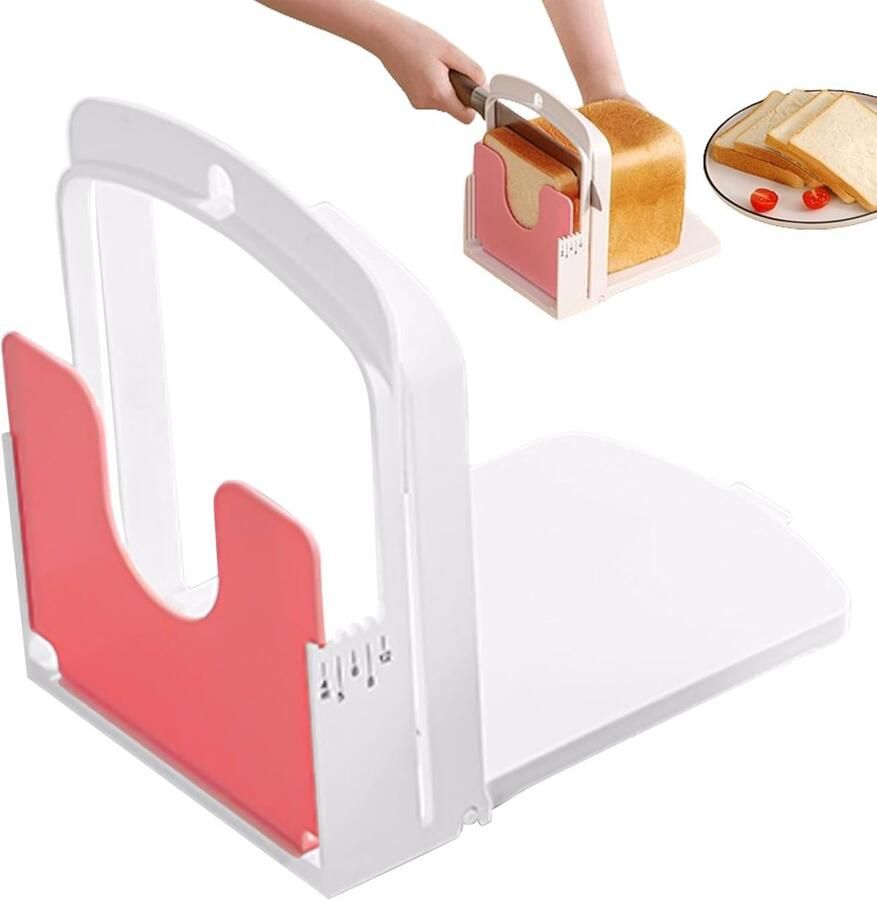 Brood Snijhulp Brood Snijder Gelijkmatig Brood Verstelbare Dikte 22.5x15x19cm Wit