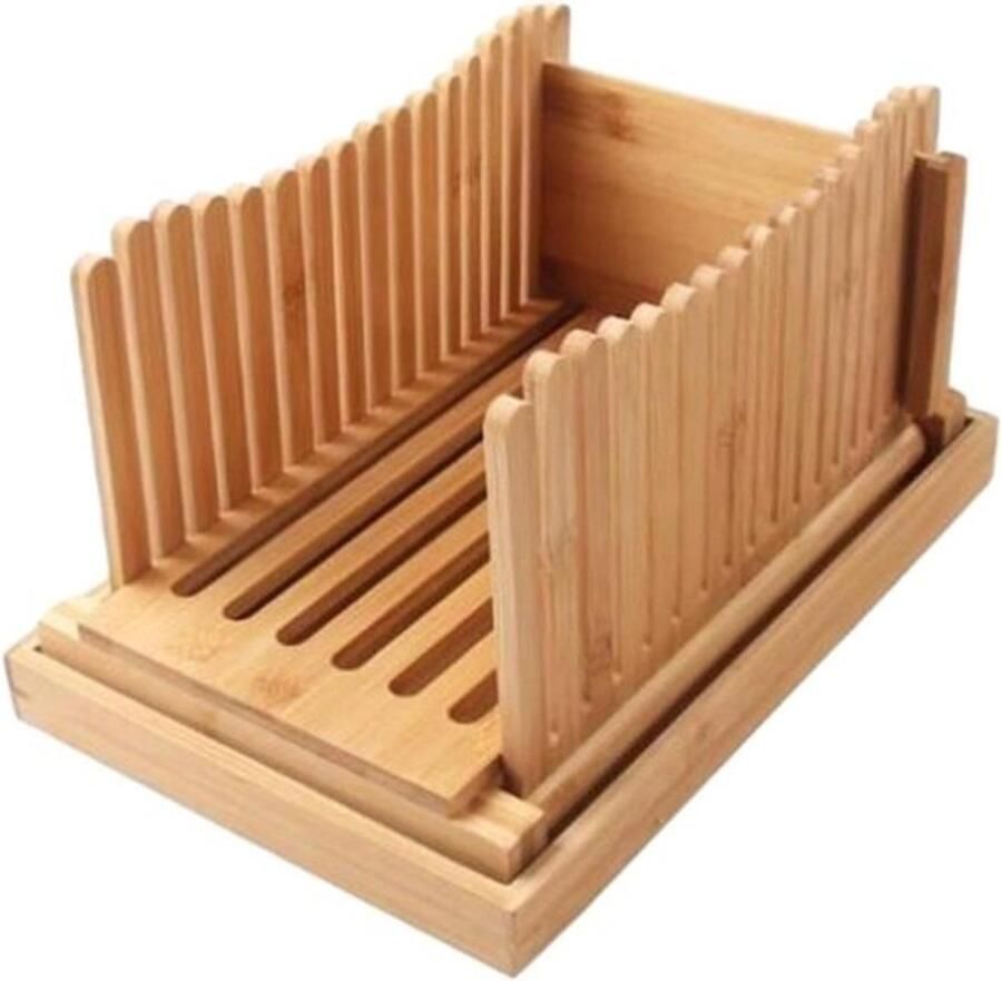 Brood Snijmachine Bak Gereedschap Gelijkmatig Snijden Opvouwbaar Bamboe 32cm x 212cm Natuurlijk