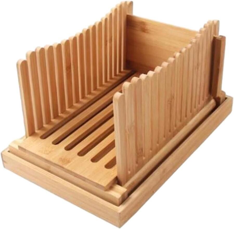 Brood Snijmachine Bak Gereedschap Gelijkmatig Snijden Opvouwbaar Bamboe 32cm x 212cm Natuurlijk