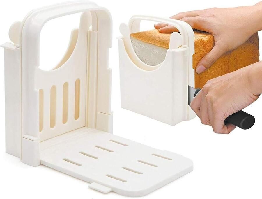 Brood Snijmachine Brood Snijder Gelijkmatig Brood Snijden Opvouwbaar Ontwerp 3 Dikte Instellingen Wit