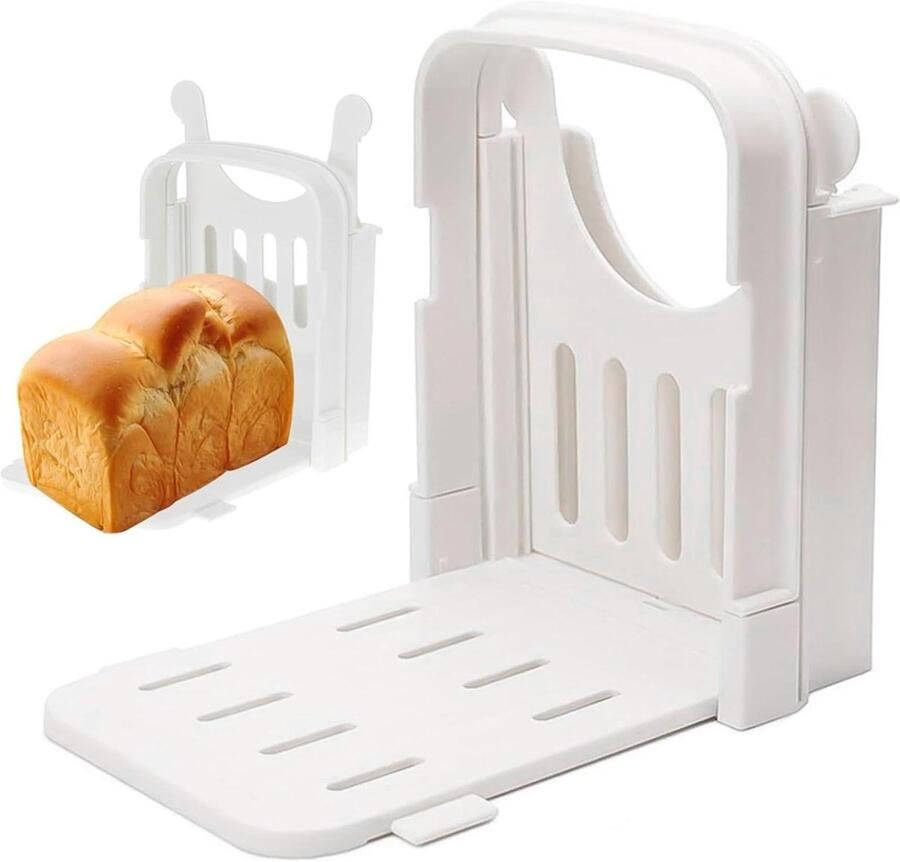 Brood Snijmachine Brood Snijder Zelf Brood Maken Verstelbare Dikte 19 x 17 x 14 cm Wit