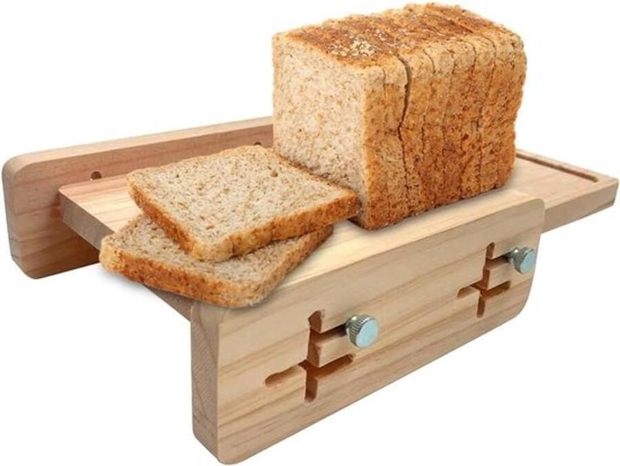 Brood Snijmachine Brood Snijplank Gelijkmatig Brood Snijden Verstelbare Dikte 27x18x6cm Hout