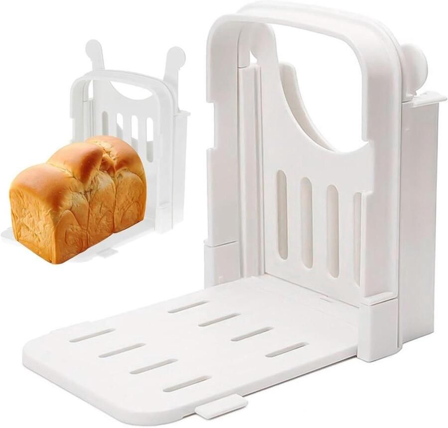 Brood Snijmachine Broodsnijder Zelf Brood Snijden Verstelbare Dikte 19 x 17 x 14 cm Wit