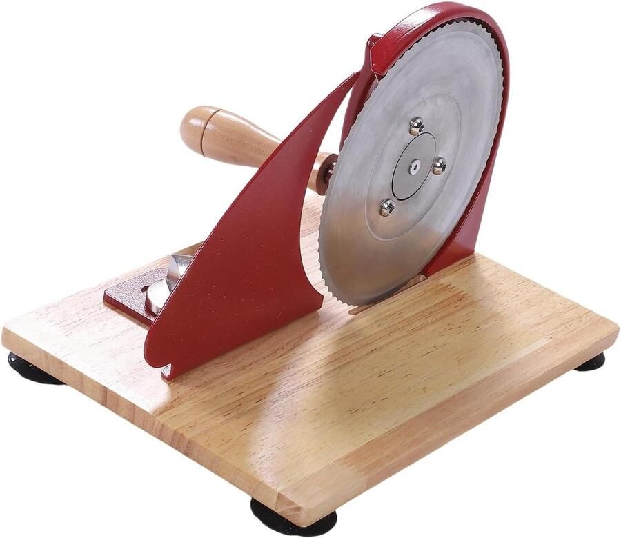 Brood Snijmachine Handmatig Snijden Thuis Bakken Elegante Houten Basis Compact Ontwerp Natuurlijk Hout