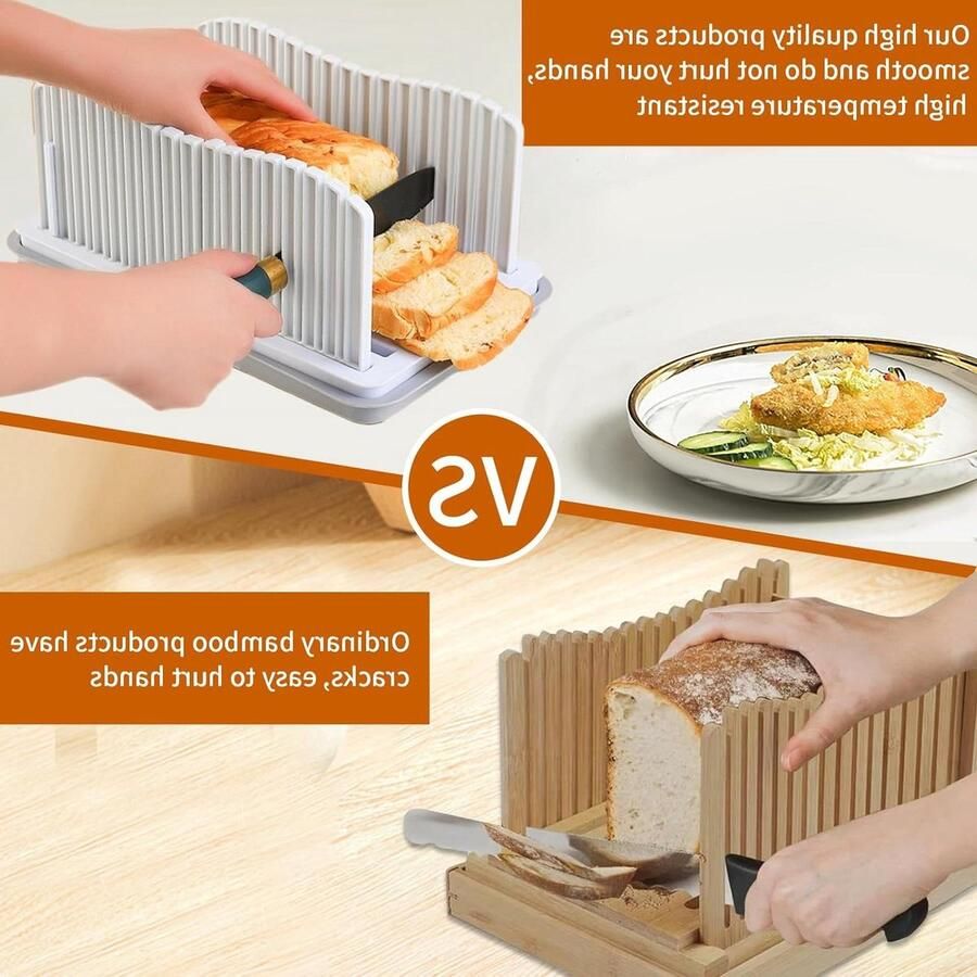 Brood Snijmachine Sandwich Maker Gelijkmatig Snijden Met Kruimellade Verstelbaar Wit