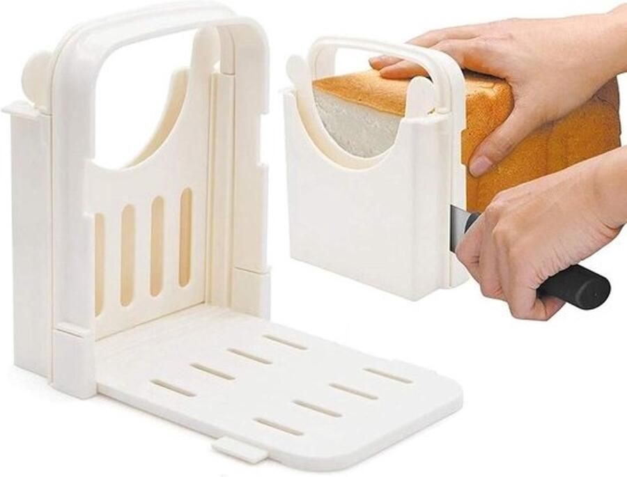 Brood Snijmachine Toast Snijder Gelijkmatig Snijden Opvouwbaar Ontwerp 3 Diktes Instelbaar Wit