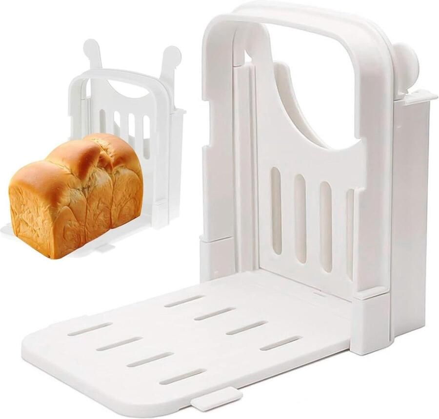 Brood Snijmachine Toast Snijder Zelf Brood Snijden Opvouwbaar Ontwerp 19x17 cm Wit