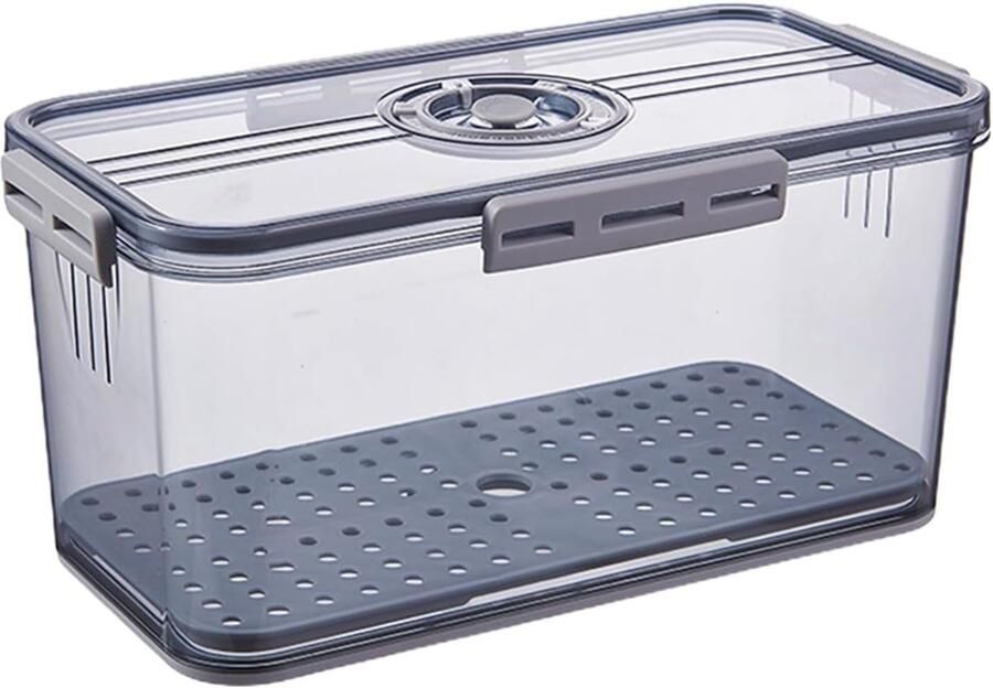 Broodbak Broodtrommel Brood Vers Houden Luchtklep 34.5 cm Grijs