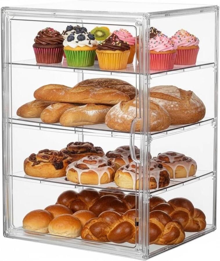 Broodbak met Deksel Brooddoos Keuken Brood Vers Houden Verstelbare Hoogte 289 x 3888 cm Wit