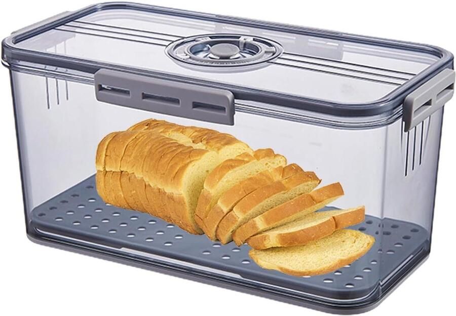 Broodbak met Tijdregistratie Broodcontainer Opslag Brood Vers Houden Luchtdichte Opslag 335 x 185 x 12 cm