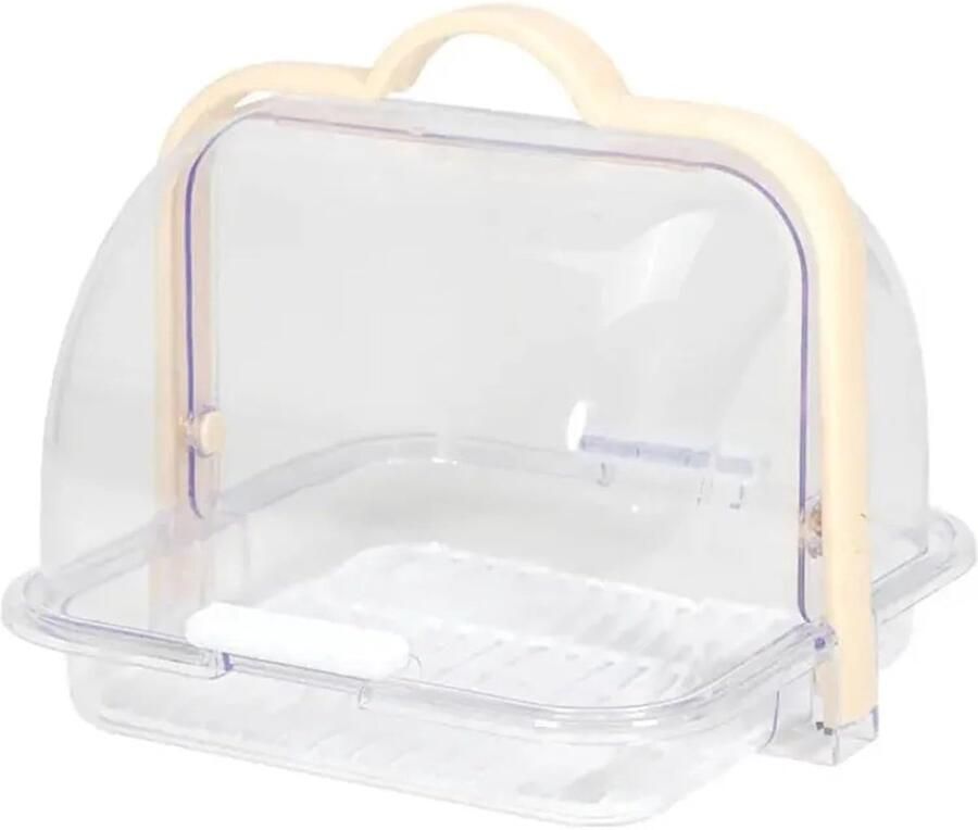 Broodbak Opbergdoos Broodtrommel Keuken Brood Vers Houden Draagbare Verzegelde Bin 21.3 x 21.3 x 18CM Wit