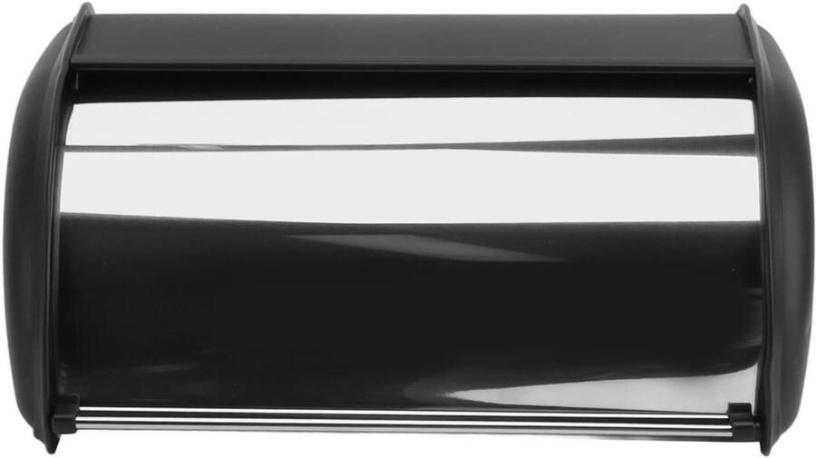 Broodbak Trommel Broodcontainer Keuken Brood Vers Houden Spiegelgepolijst Oppervlak 36x26x16 cm Zwart