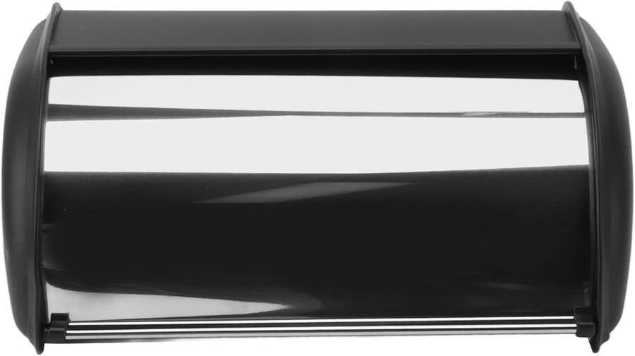 Broodbak Trommel Broodcontainer Keuken Brood Vers Houden Spiegelgepolijste Afwerking 36x26x16 cm Zwart