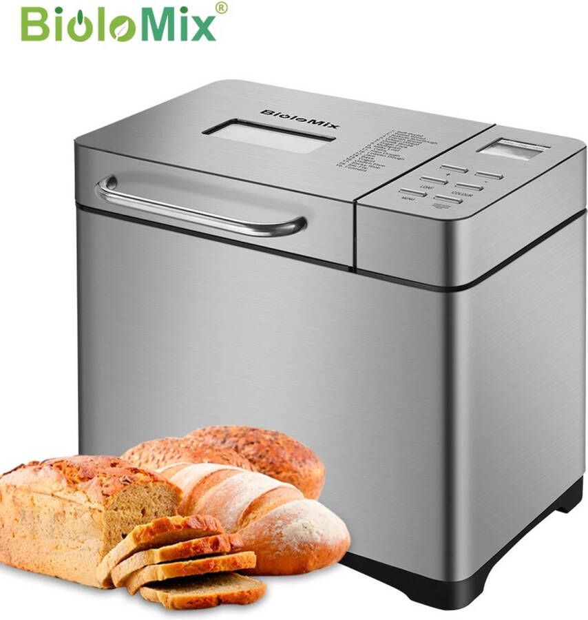 Bramboo Broodbakmachine 19 in 1 Deegmachine Kneedmachine 650W Deegmixer & Deeghaak Glutenvrij Extra Receptenboek