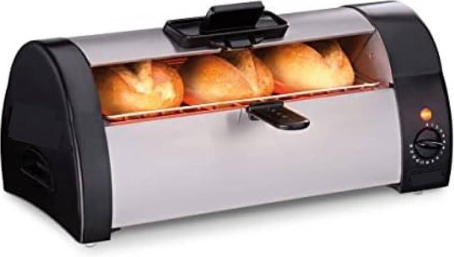 Broodbakmachine 570W Brood Opwarmmachine Broodjesbakker Kast van mat roestvrij staal