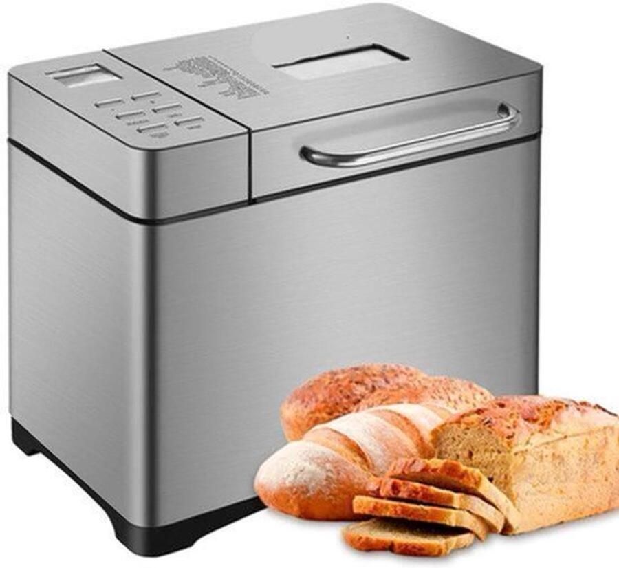 Broodbakmachine Broodmachine Brood Maker Machine 19-in-1 Automatische Broodbakmachine 650W LCD Display Fruit- & Notendispenser