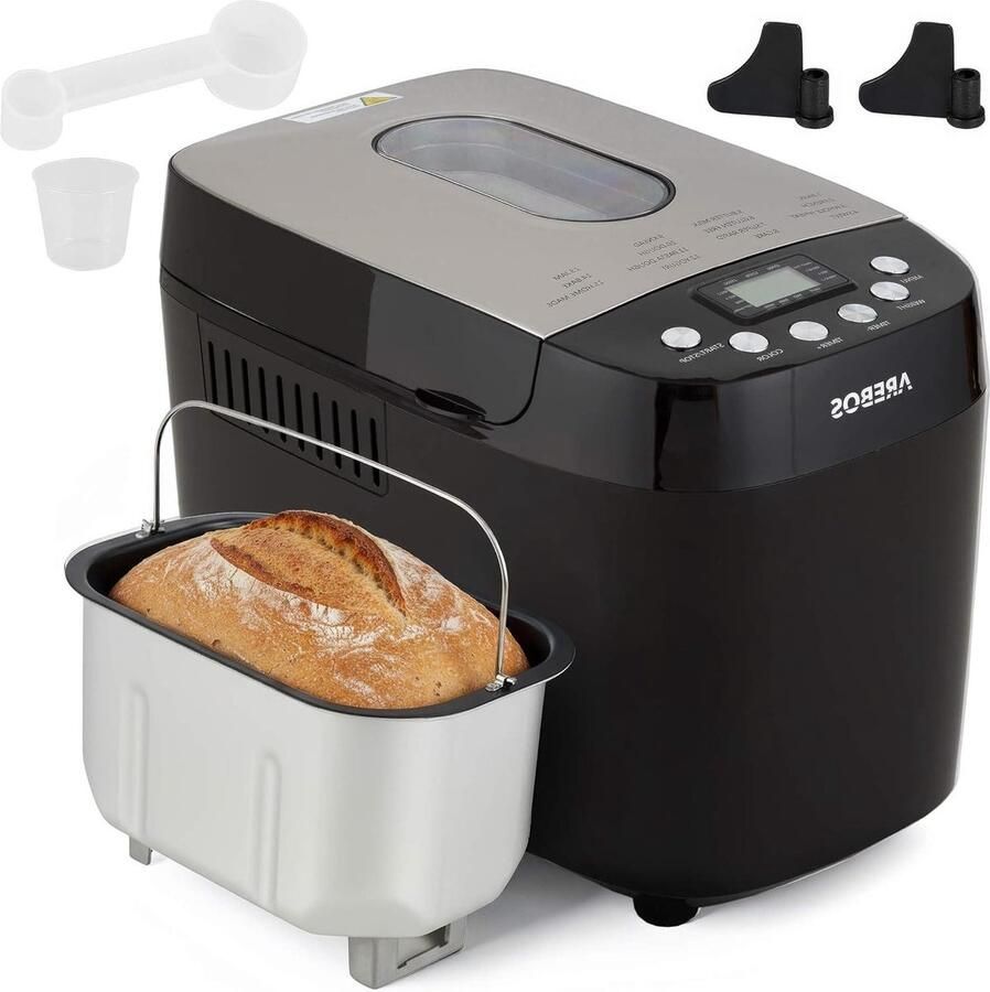 Broodbakmachine Broodmaker Zelf brood bakken 15 programma's 1500 gram Zwart