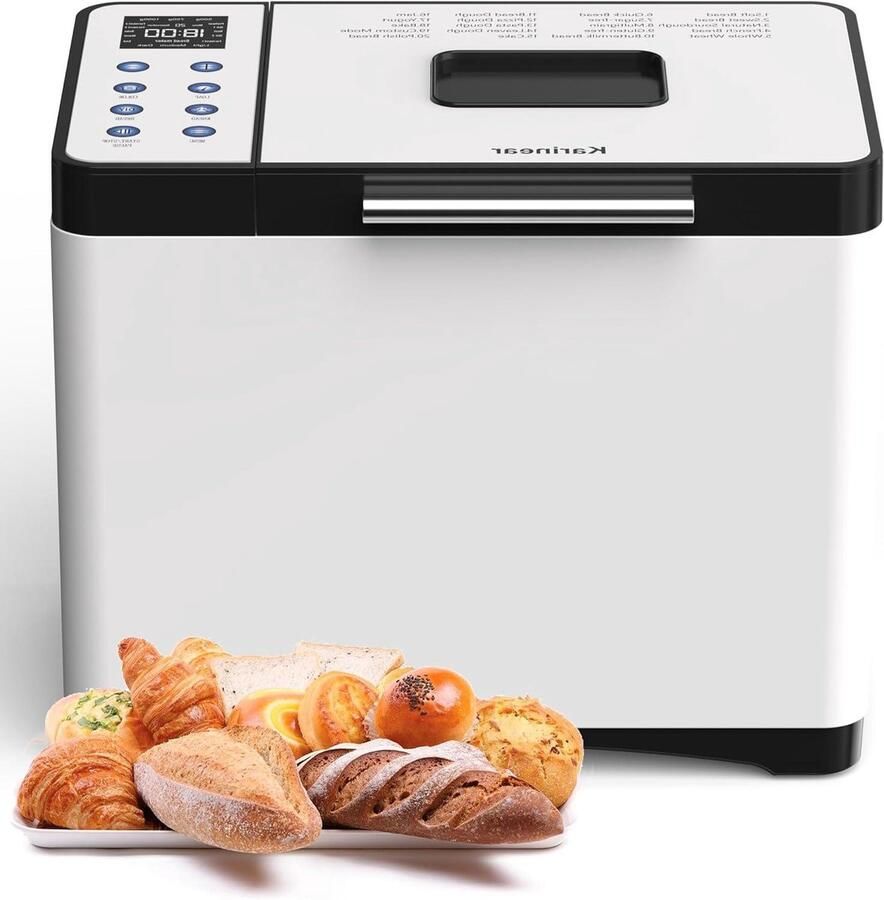 Broodbakmachine Broodmaker Zelf brood bakken Programmakeuzes 2 Pounds Zwart-wit