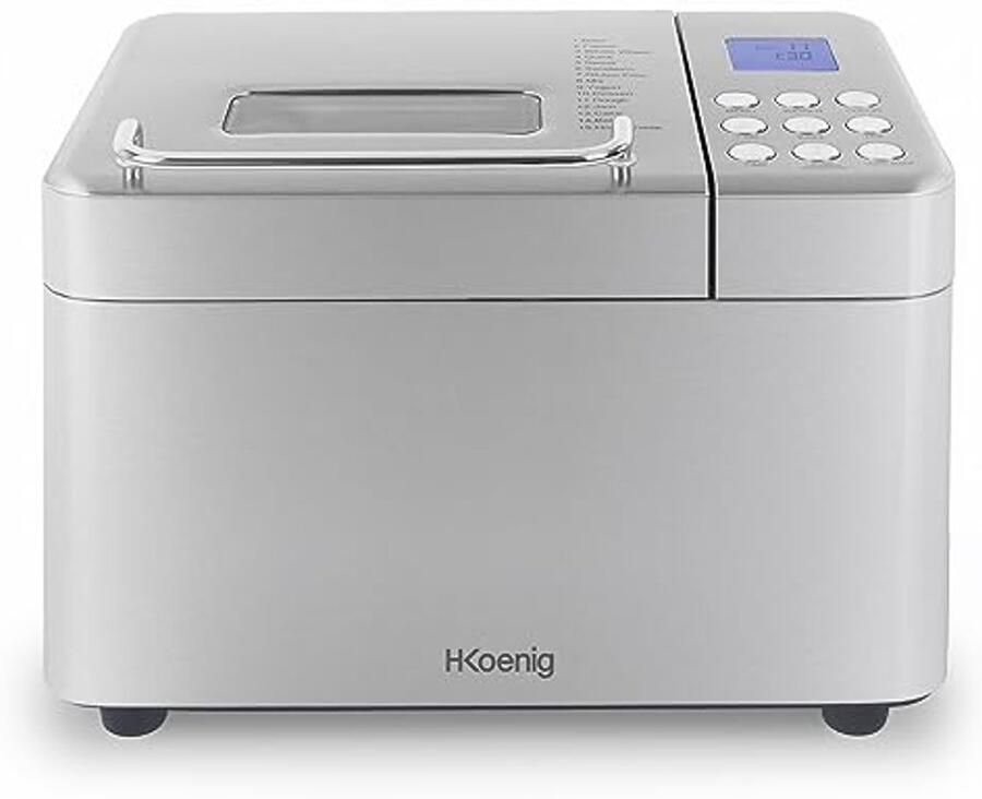 Broodbakmachine met 15 programma's voor zelfgemaakt brood jam en yoghurt Tot 1 kg brood LCD-display Uitgestelde startfunctie