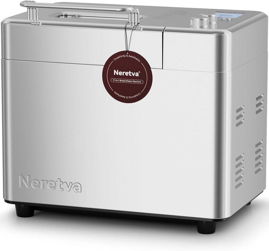 Broodbakmachine met 20 Programma's Roestvrijstaal en Keramische Pan 1.3kg