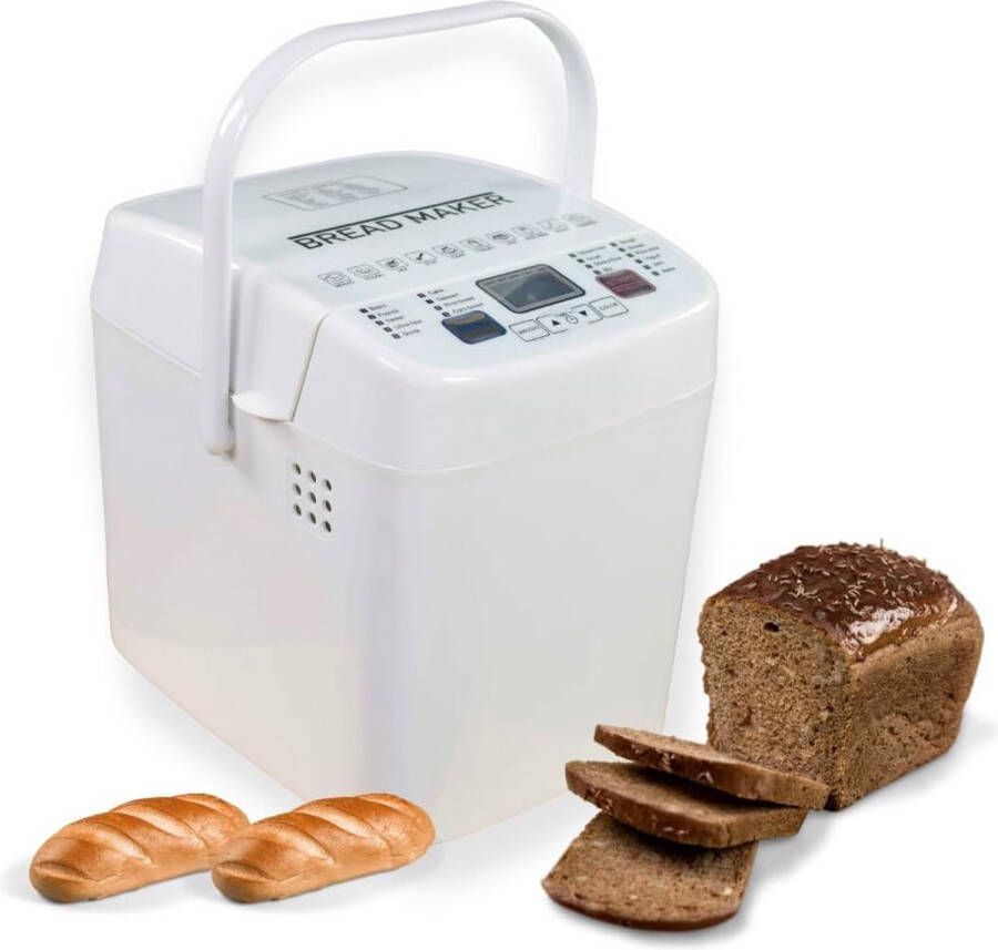 Broodbakmachine Nieuwe broodmachine voor brood en cake met 14 programma's incl. receptenboek Glas en maatlepel. Meer functies