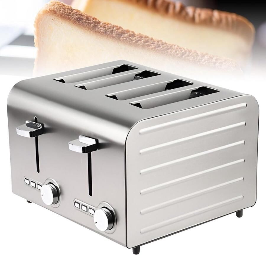 Broodbakmachine Sandwichmaker Wafelmaker Ontbijt Thuis 4 Sneetjes Capaciteit Roestvrij Staal