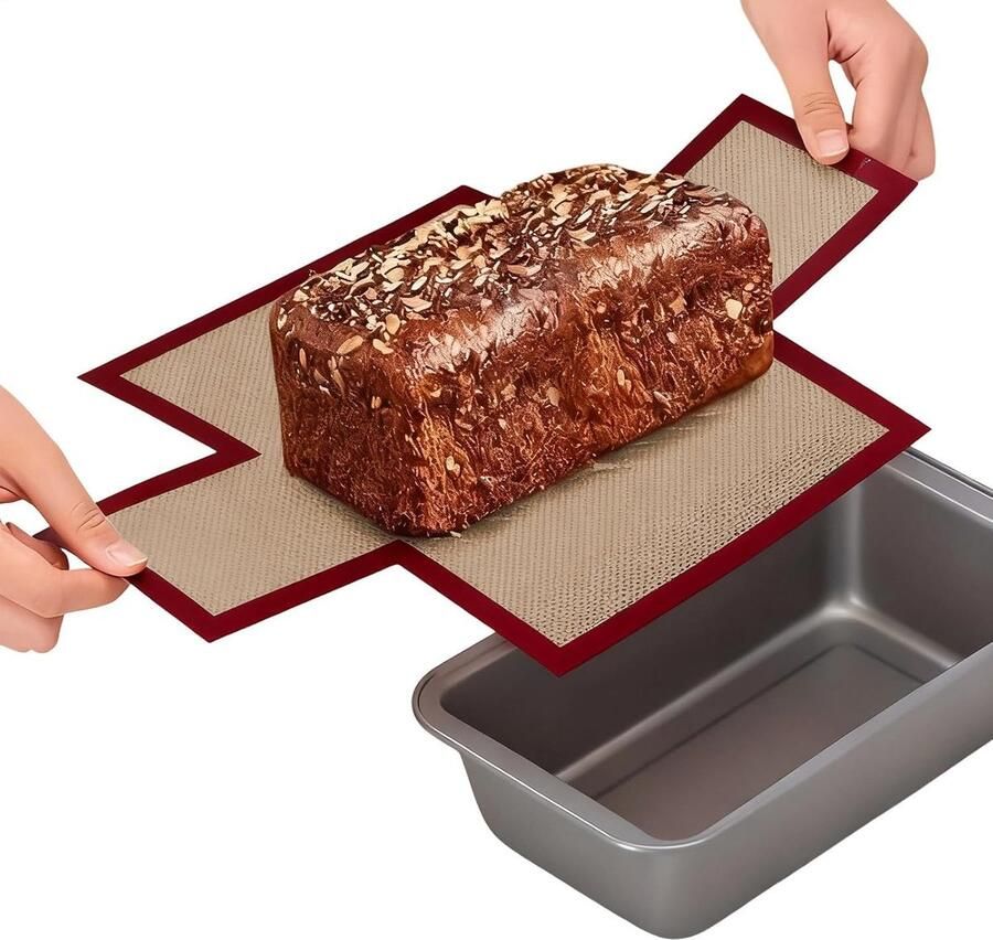 Broodbakmat Siliconen Bakplaat Mat Bakken Thuis Herbruikbaar Anti-aanbak 37 x 27 cm Rood