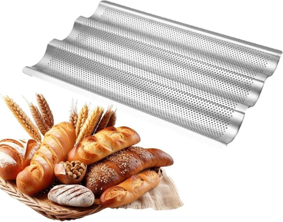 Broodbakpan Bakplaat Brood Bakken Anti-aanbaklaag 38.9 cm Zilver