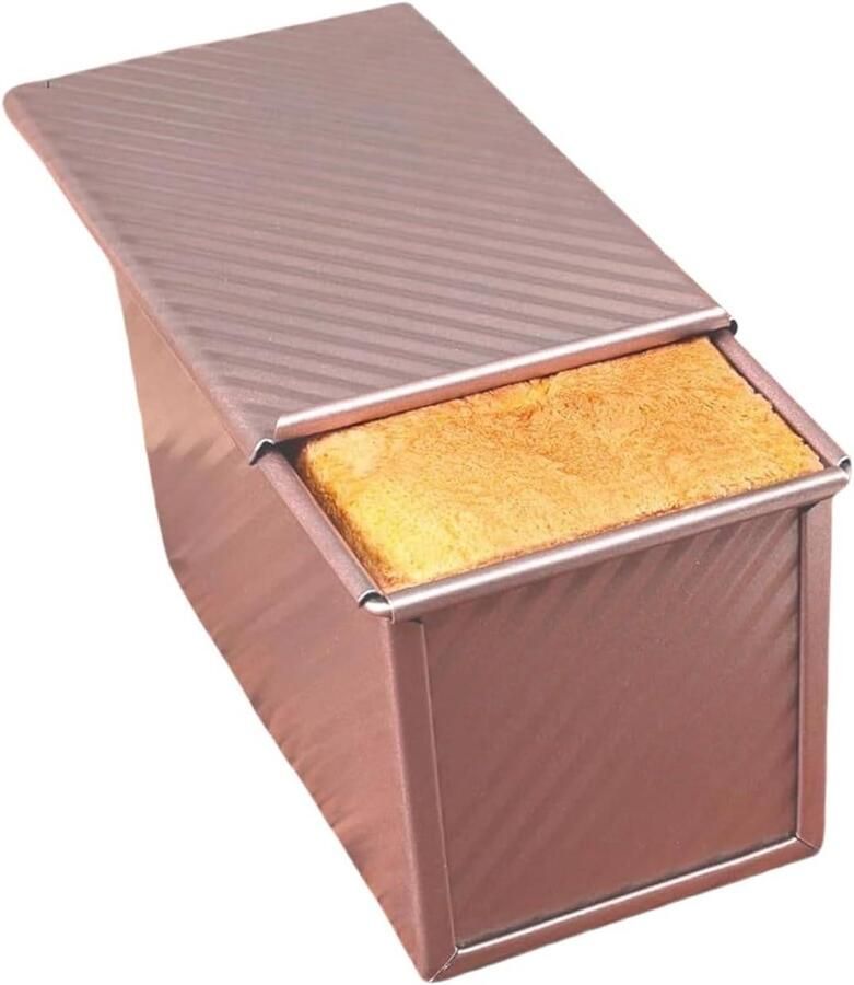 Broodbakpan Met Deksel Toast Pan Zelf Brood Bakken Antiaanbaklaag Koolstofstaal 19x10x11 cm Zwart