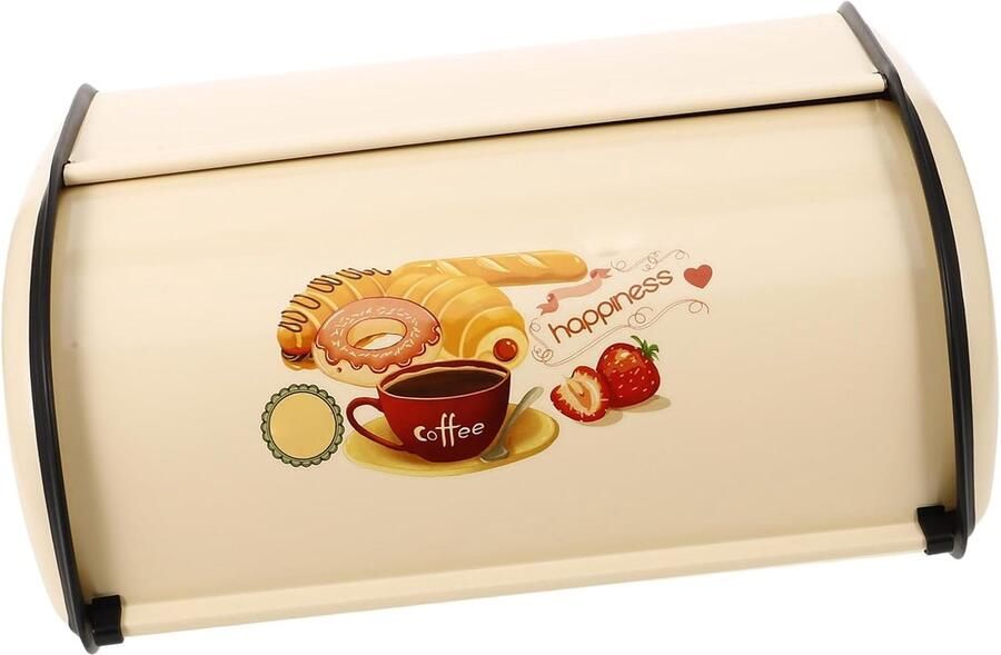 Broodbewaarcontainer Broodtrommel Aanrecht Opslag Grote Capaciteit 34.5 x 23 x 14.5 cm Goud