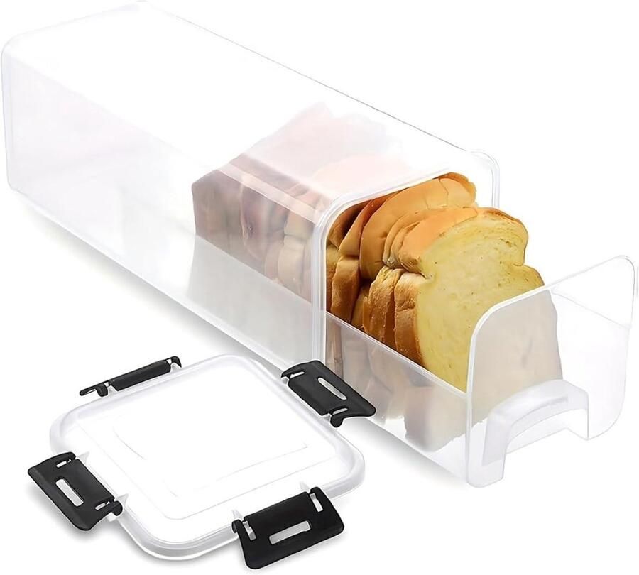 Broodbewaardoos Broodtrommel Broodhouder Brood Vers Houden Luchtdichte Versheid 34 x 15 x 15 cm Zwart