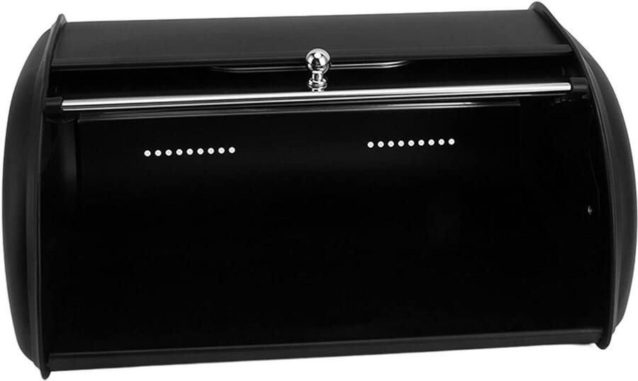 Broodbewaardoos Broodtrommel Keuken Brood Vers Houden Met Handig Raam 34.5x23x14.5cm Zwart