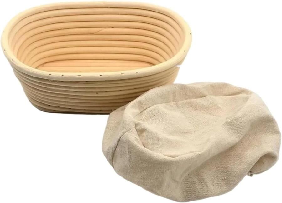 Brooddeeg Rijs Mal Zuurdesem Mand Brood Bakken Natuurlijk Rotan 21x15x8 cm Houtkleur