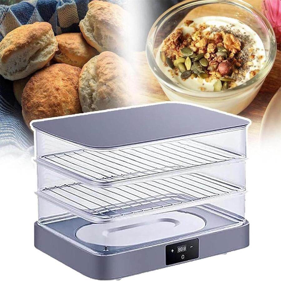 Brooddeegbox Rijskast Deeg Fermenteren Automatische Vochtigheid 40L Capaciteit Wit