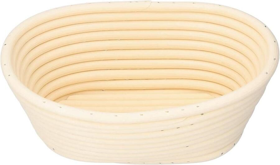 Broodfermentatiemand Rijsmand Zuurdesem Zelf Brood Bakken Wasbaar Ontwerp 21 x 14 x 8 cm Gebroken wit