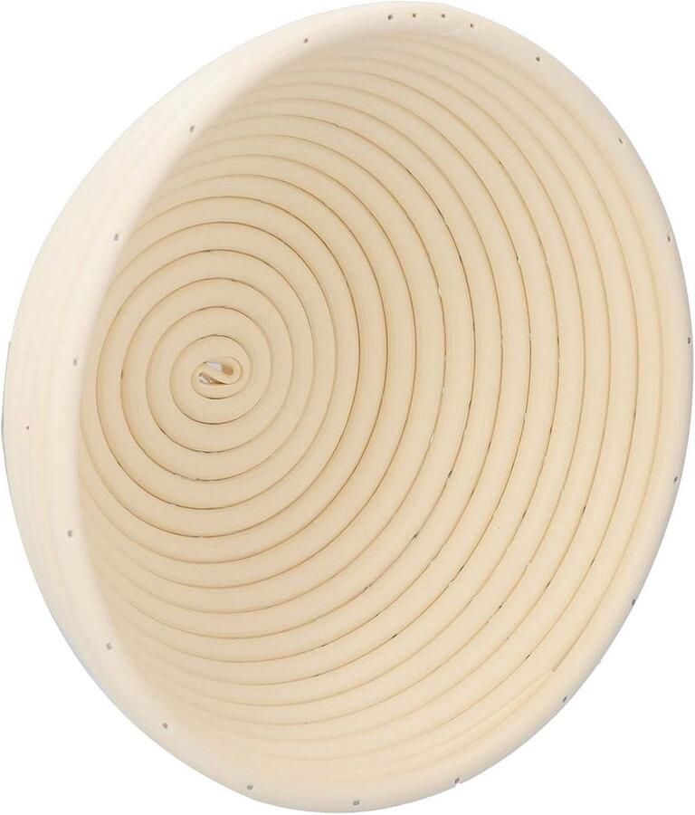 Broodrijsmand Rijsmand Brood Deegmand Zuurdesem Bakken Handgeweven Plastic 20 x 8 CM Gebroken Wit