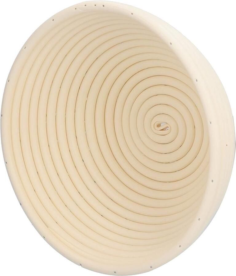 Broodgistingsmand Rijsmand Deeg Zelf Brood Bakken Handgeweven Plastic 20 x 8 CM Gebroken Wit