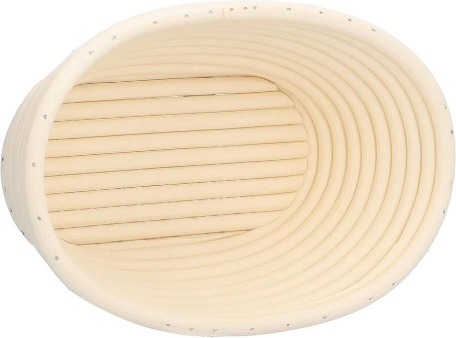 Broodgistingsmand Rijsmand deeg Zuurdesem bakken Handgeweven plastic 21 x 14 x 8 cm Gebroken wit
