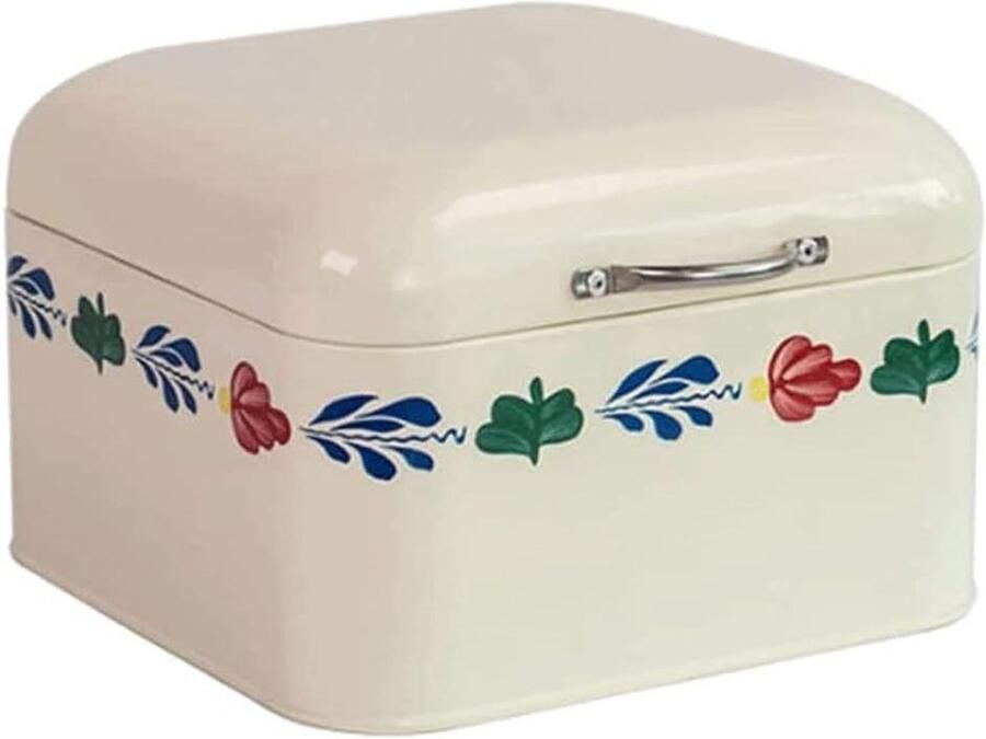 Broodhouder Metaal Broodtrommel Deksel Brood Vers Houden Ventilatie Gaten 19.8x19.8x13.5CM Zwart