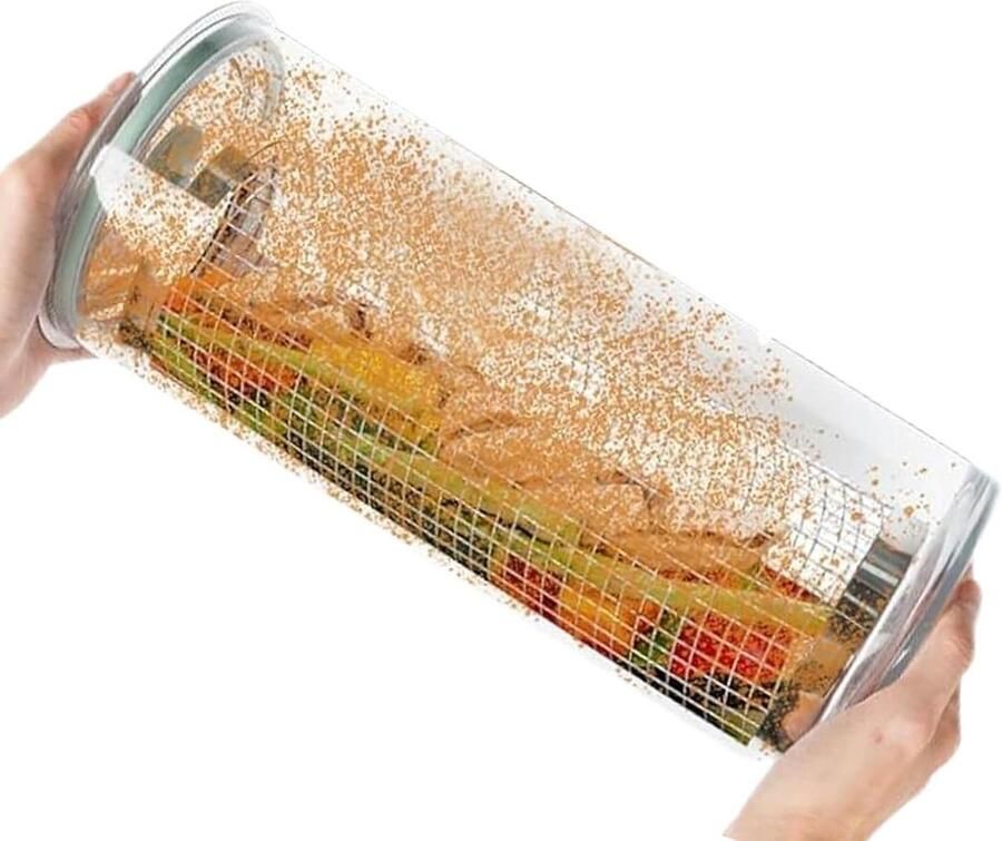 Paneer Kom Beslag Dispenser Gelijkmatig Coaten 360° Rol Mechanisme 18 x 35 cm Transparant