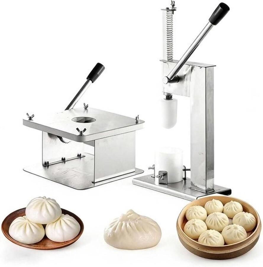Broodjesmaker Deegpers Broodvormer Broodjes Maken Hand- en Halfautomatisch 400-500 per uur Zilver