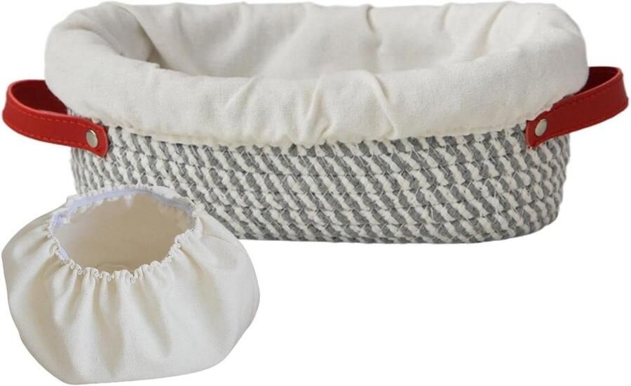 Broodkom Katoen Deegkom Rijsmand Brood Bakken Met Dubbele Handgreep 26x14x9.5 cm Niet gespecificeerd
