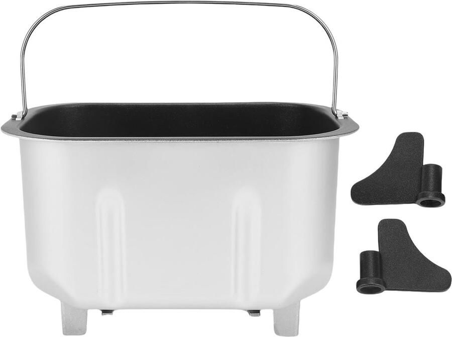 Broodmachine Bakemmer Bakvorm Mengbak Zelf brood bakken Dubbele mengpaddles 26D x 21W x 18H cm Zilverkleurig