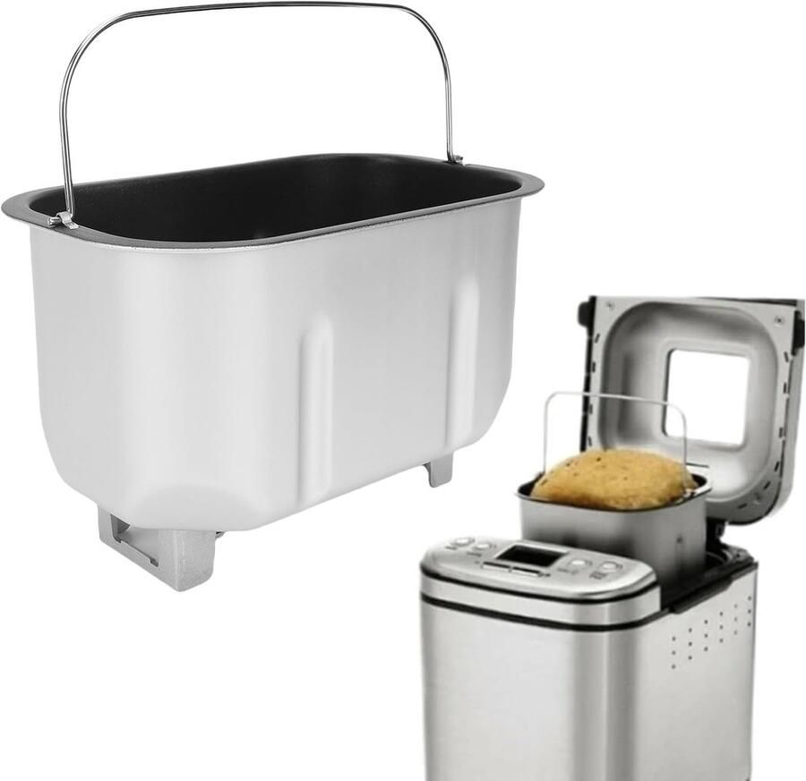 Broodmachine Bakemmer Broodbakvorm Mengemmer Brood Bakken Antiaanbaklaag Roestvrij Staal 26 x 21 x 18 cm Zilverkleurig