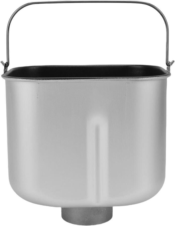 Broodmachine Emmer Broodpan Bakblik Zelf Brood Bakken Antiaanbaklaag Kneedhaak 22 x 21 x 16 cm Zilverkleurig