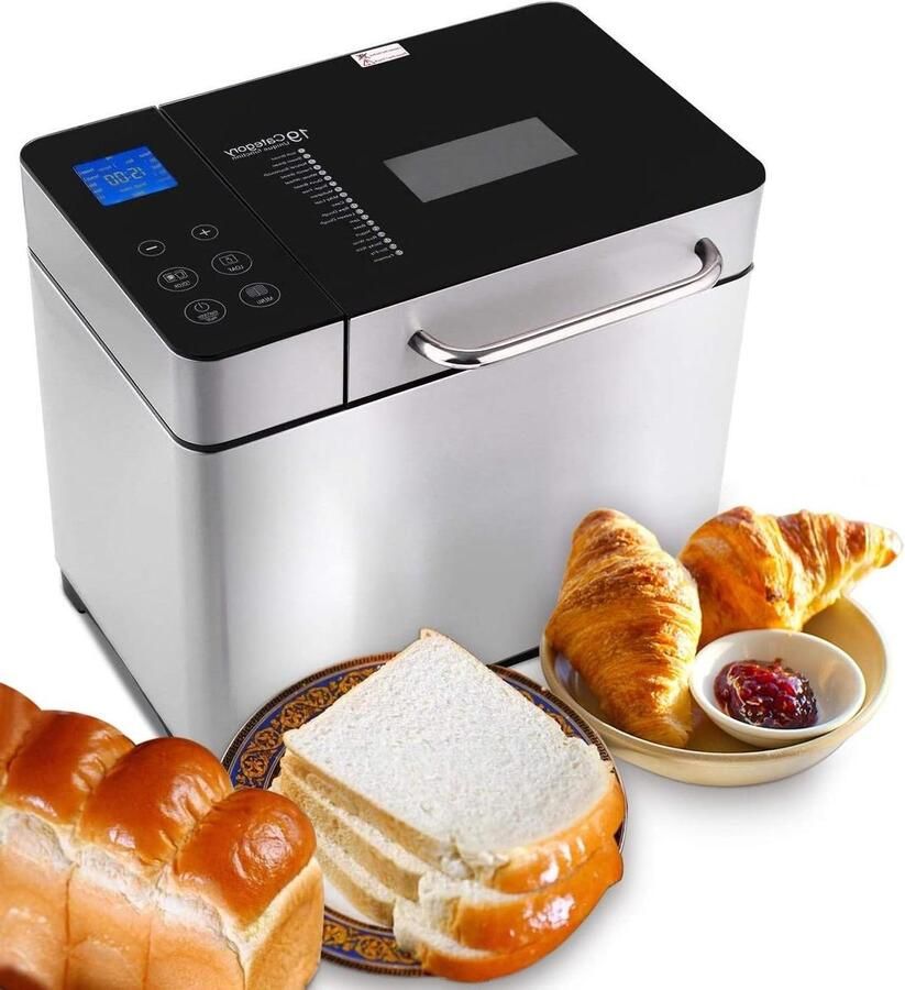 Broodmaker Bakmachine Zelf brood bakken 19 Bakprogramma's 1000 gram Zilver